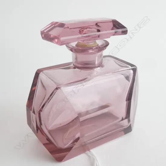 A glass perfume bottle